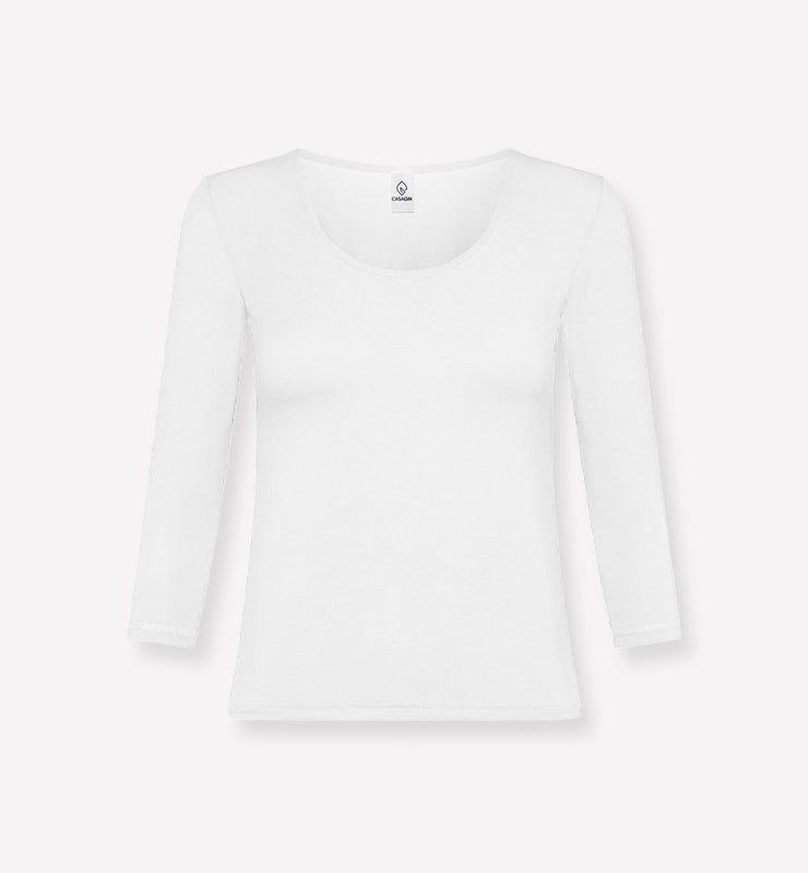 Maglia girocollo in TENCEL™ maniche a tre quarti - CASAGIN