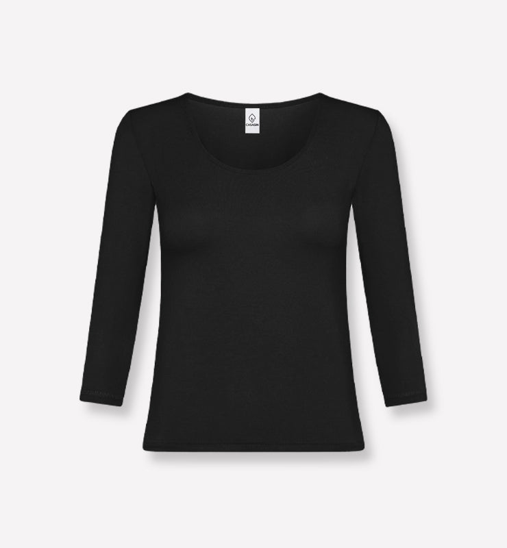 Maglia girocollo in TENCEL™ maniche a tre quarti - CASAGIN