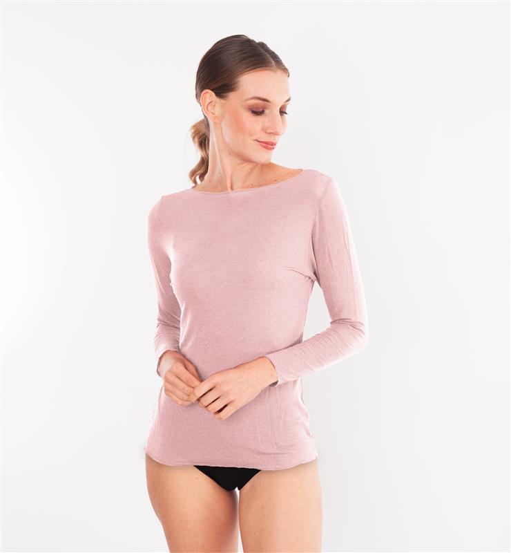 Maglia scollo barchetta in TENCEL™ cashmere a maniche lunghe
