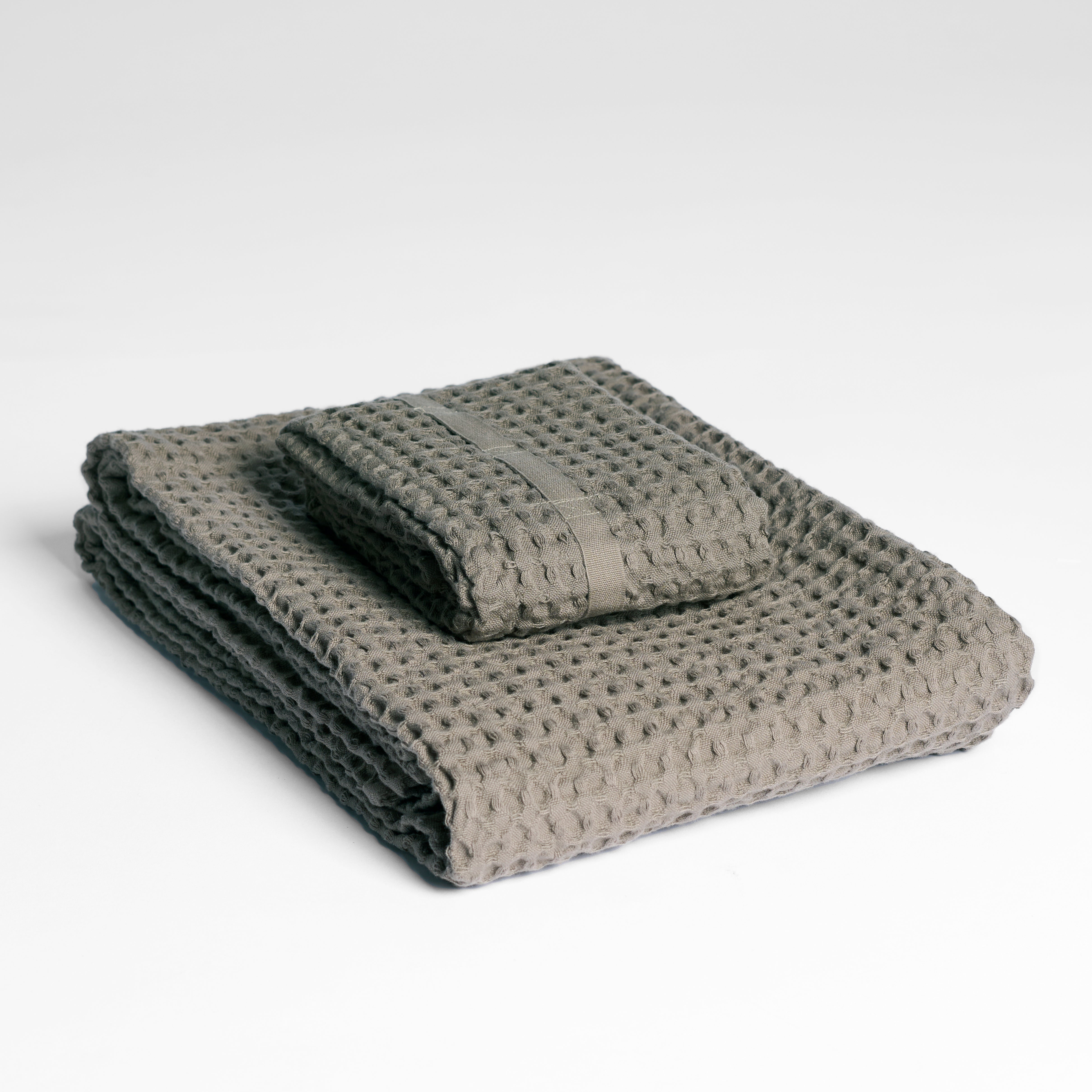 Set regalo asciugamani Big Waffle in cotone biologico