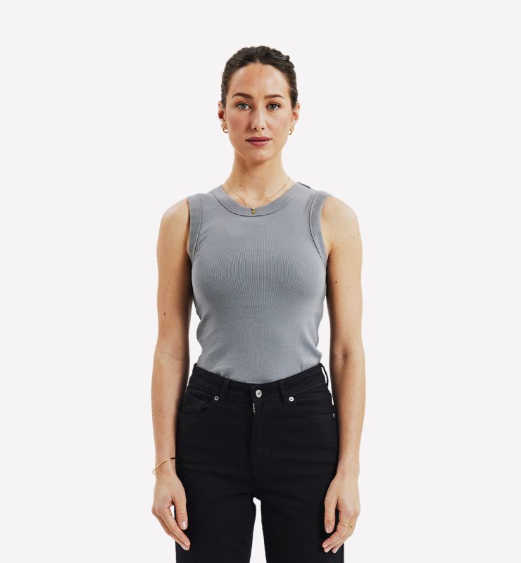 Canotta a costine in Cotone Biologico