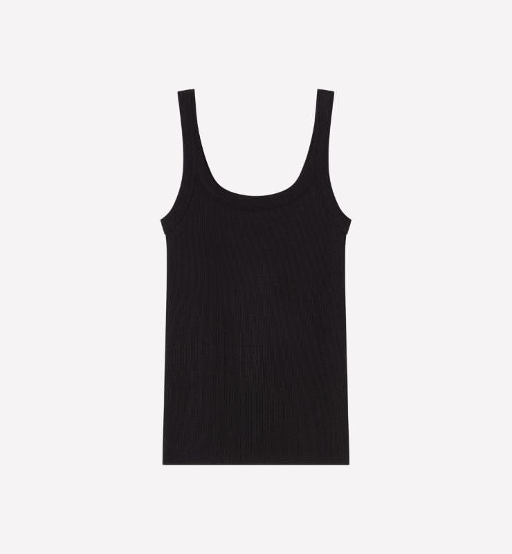 Canotta spallina fina a costine in Cotone Biologico