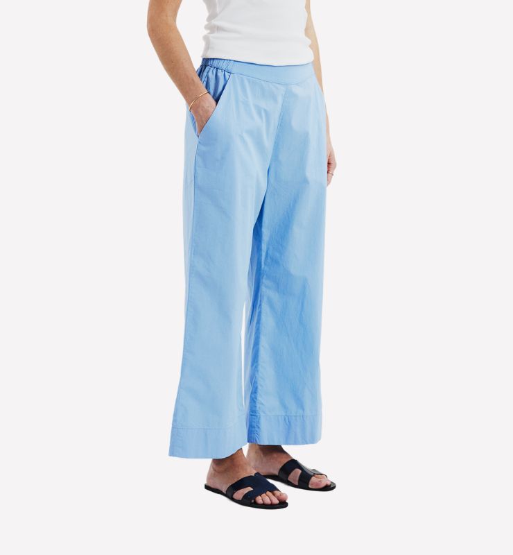 Pantaloni crop in popeline 100% Cotone Biologico