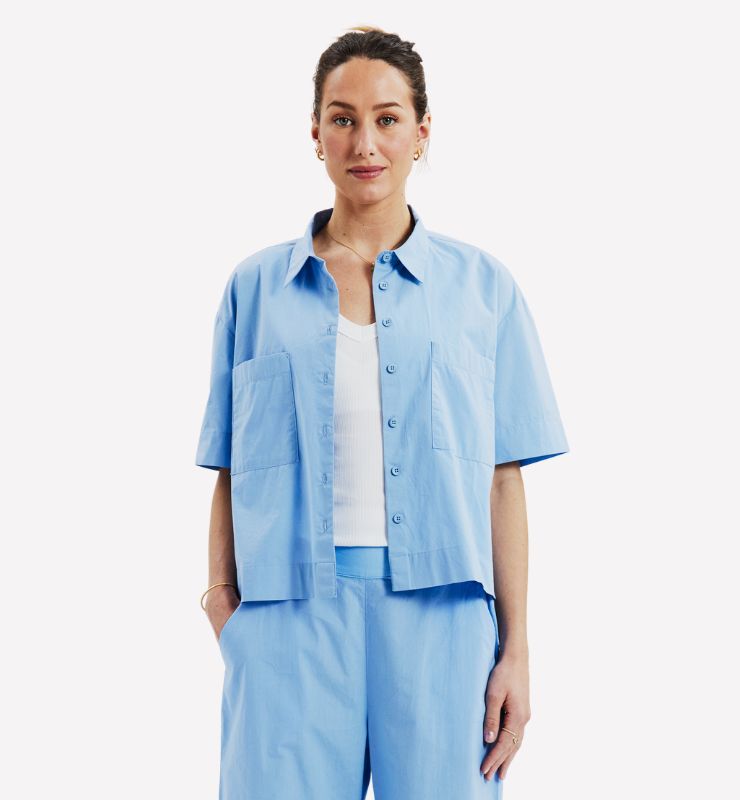 Camicia crop in popeline 100% Cotone Biologico