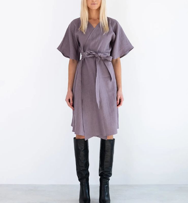 Abito a Portafoglio in 100% Lino Naturale