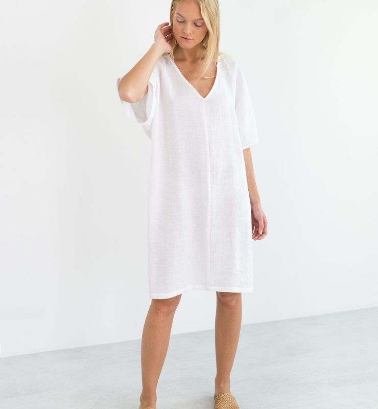 Abito Kaftan in Lino a Silhouette Rilassata