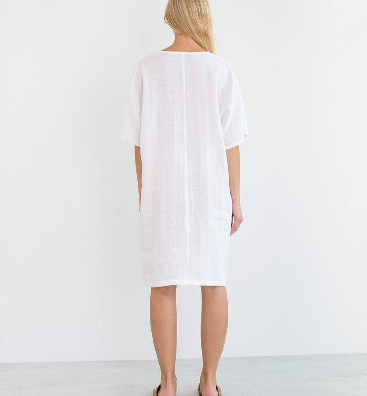 Abito Kaftan in Lino a Silhouette Rilassata
