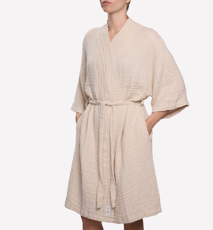 Accappatoio in Tripla Garza di Cotone Biologico