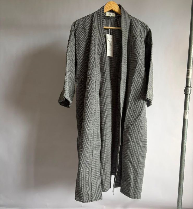 Accappatoio, vestaglia in cotone biologico grigio