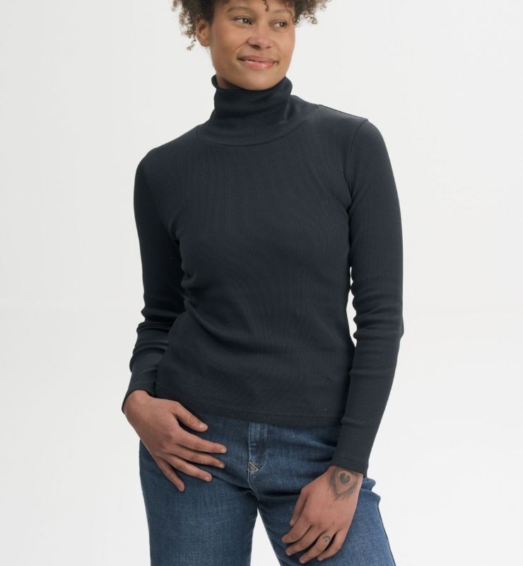 Maglia a collo alto in cotone biologico