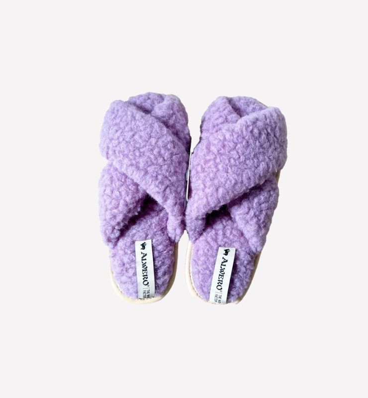 Pantofole in Lana Naturale Effetto Teddy
