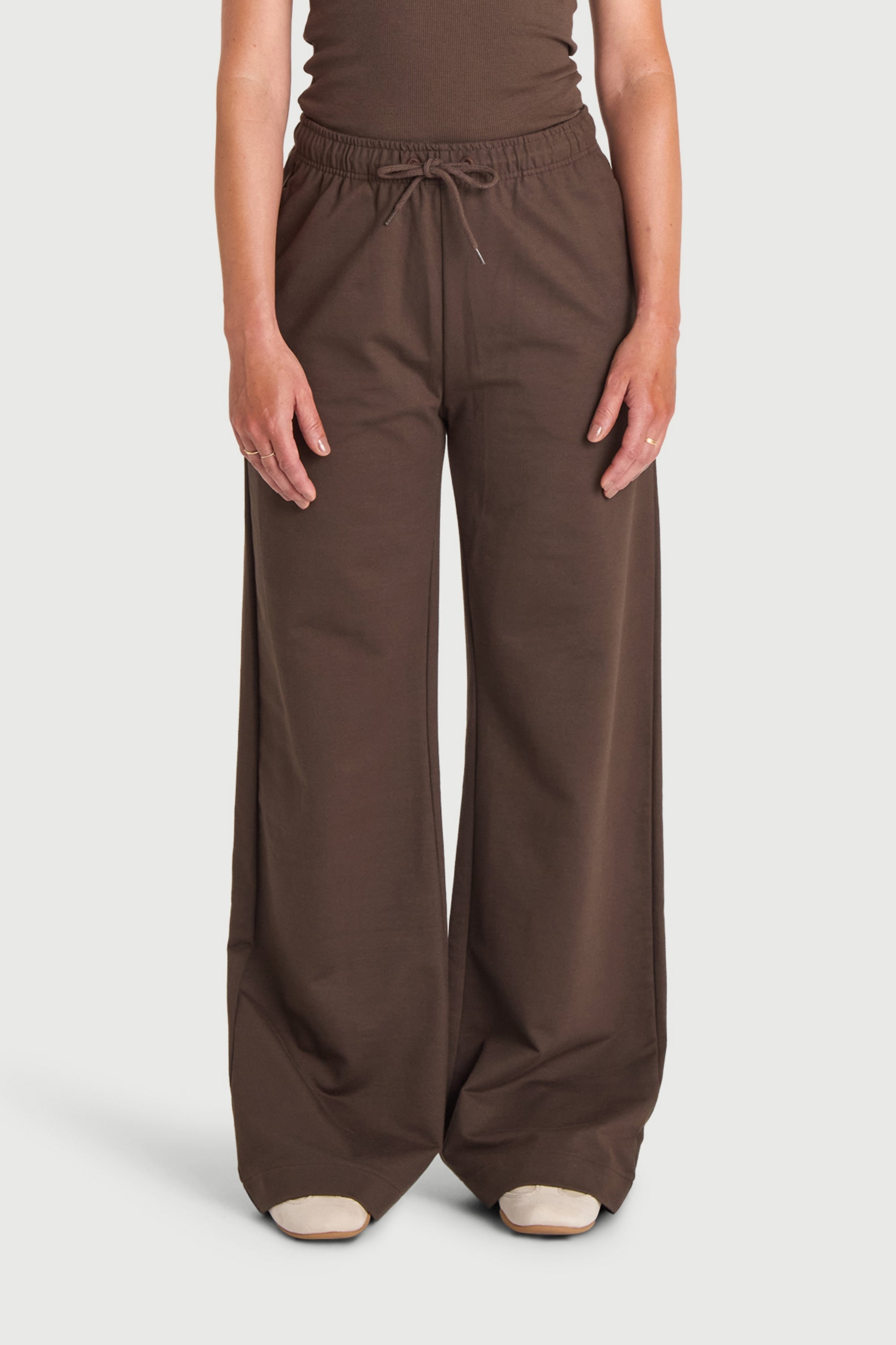 Pantaloni palazzo felpa in Cotone Biologico