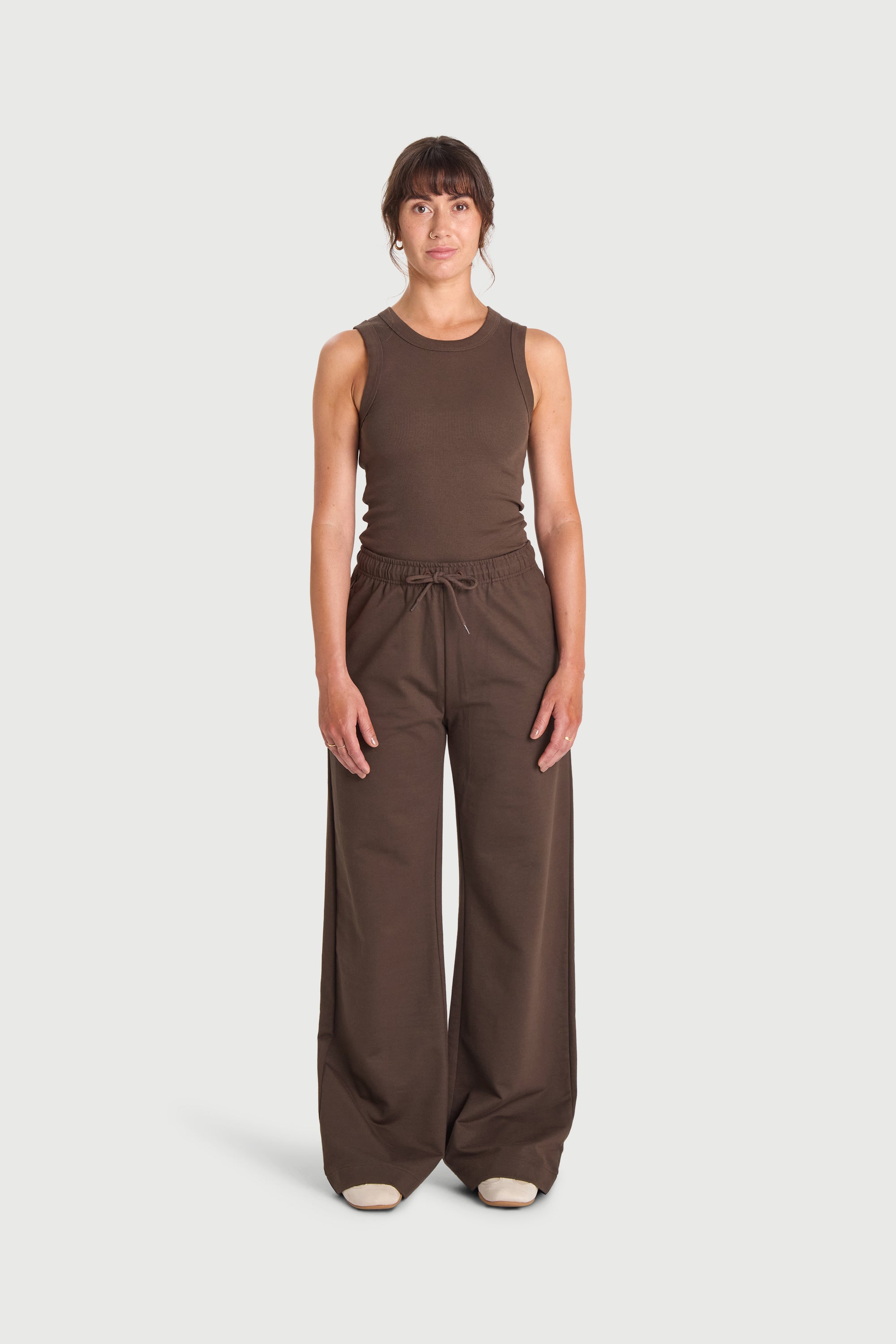 Pantaloni palazzo felpa in Cotone Biologico