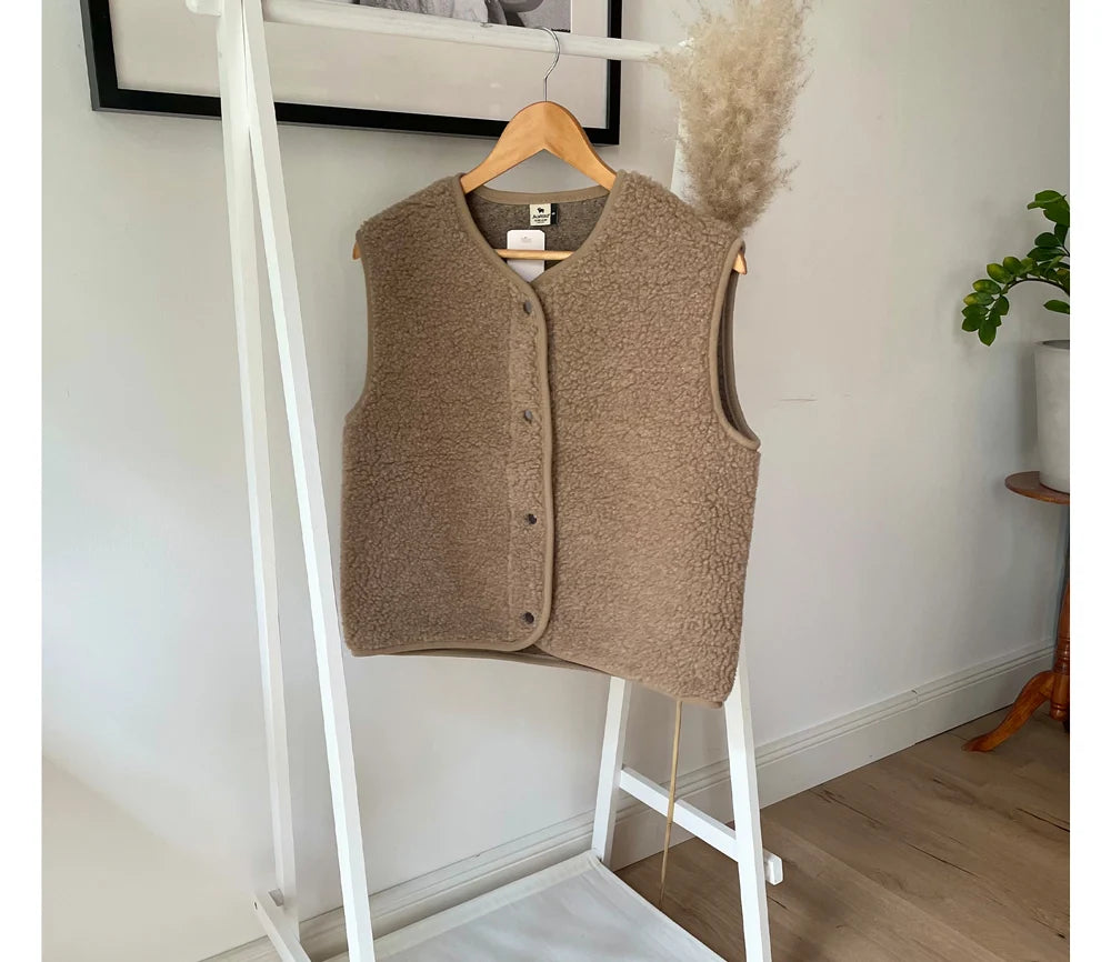 Natural wool fleece vest – Natural Fleece