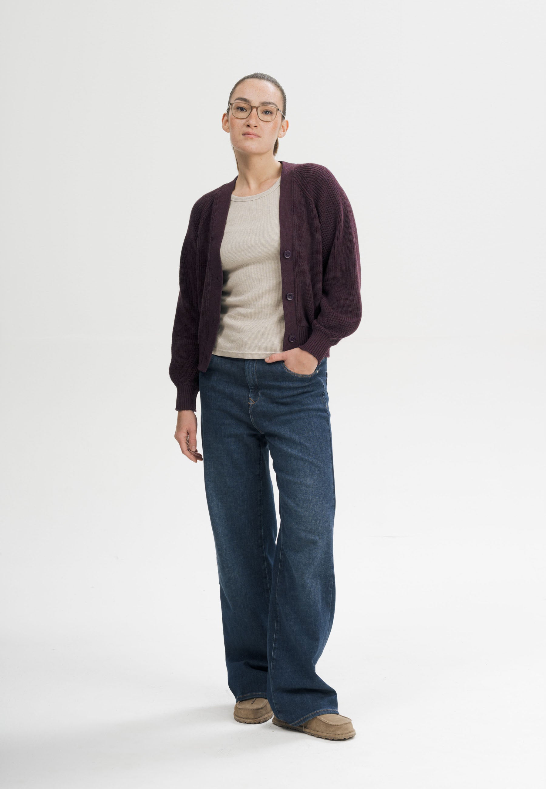 Cardigan in Maglia 100% cotone organico