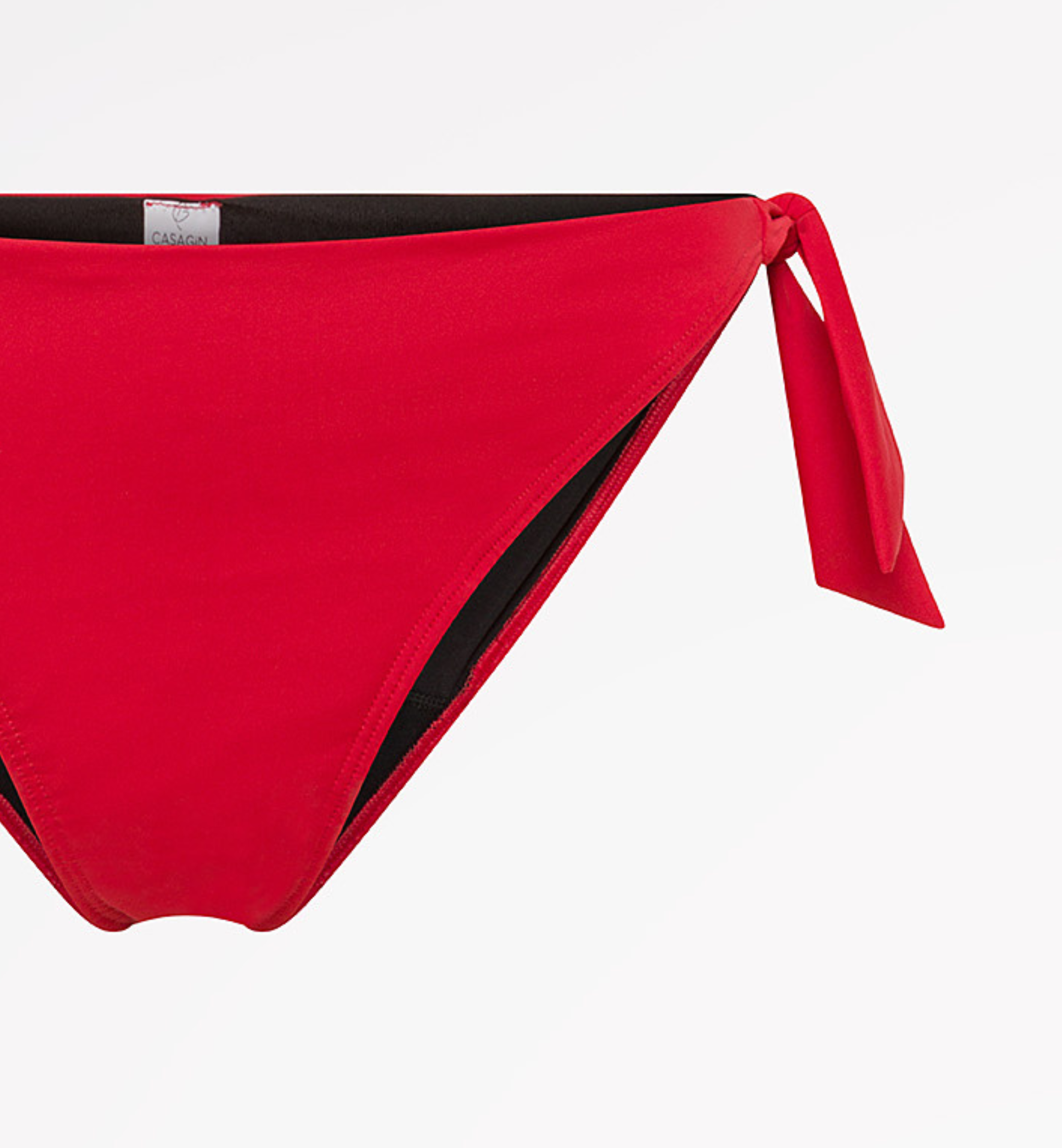 Absorbent bikini bottoms with bow in recycled fabric