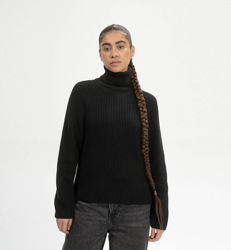 Maglione a collo alto a coste in 100% Cotone Organico - CASAGIN