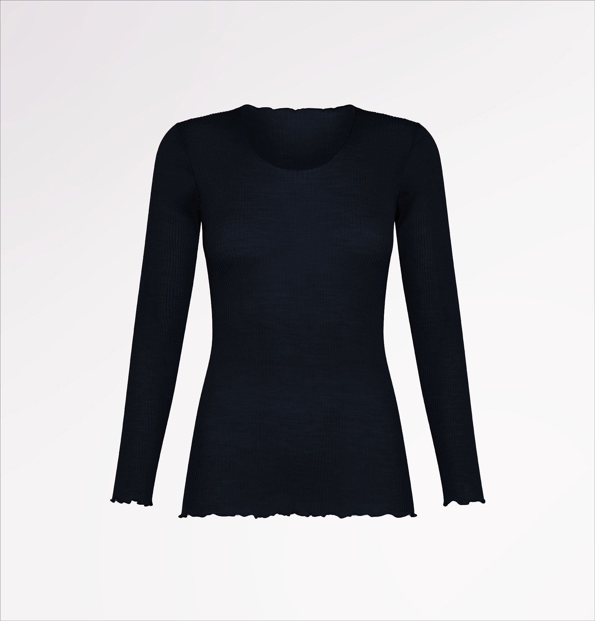 Maglia girocollo in lana manica lunga