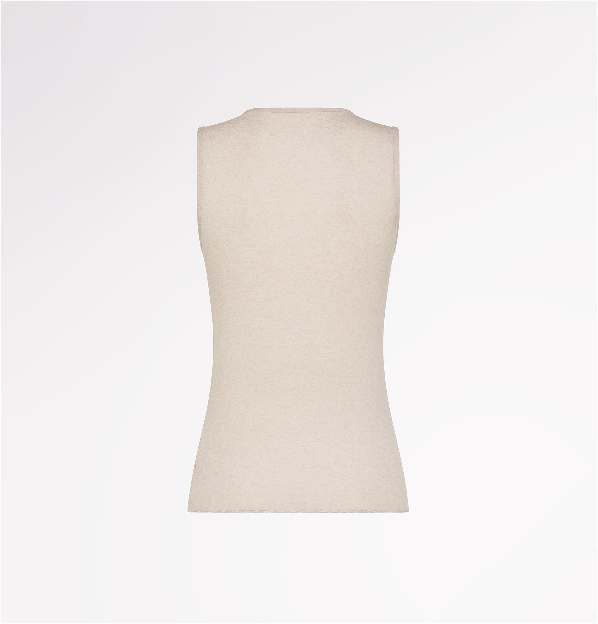 TENCEL™ cashmere crew neck tank top with wide shoulder