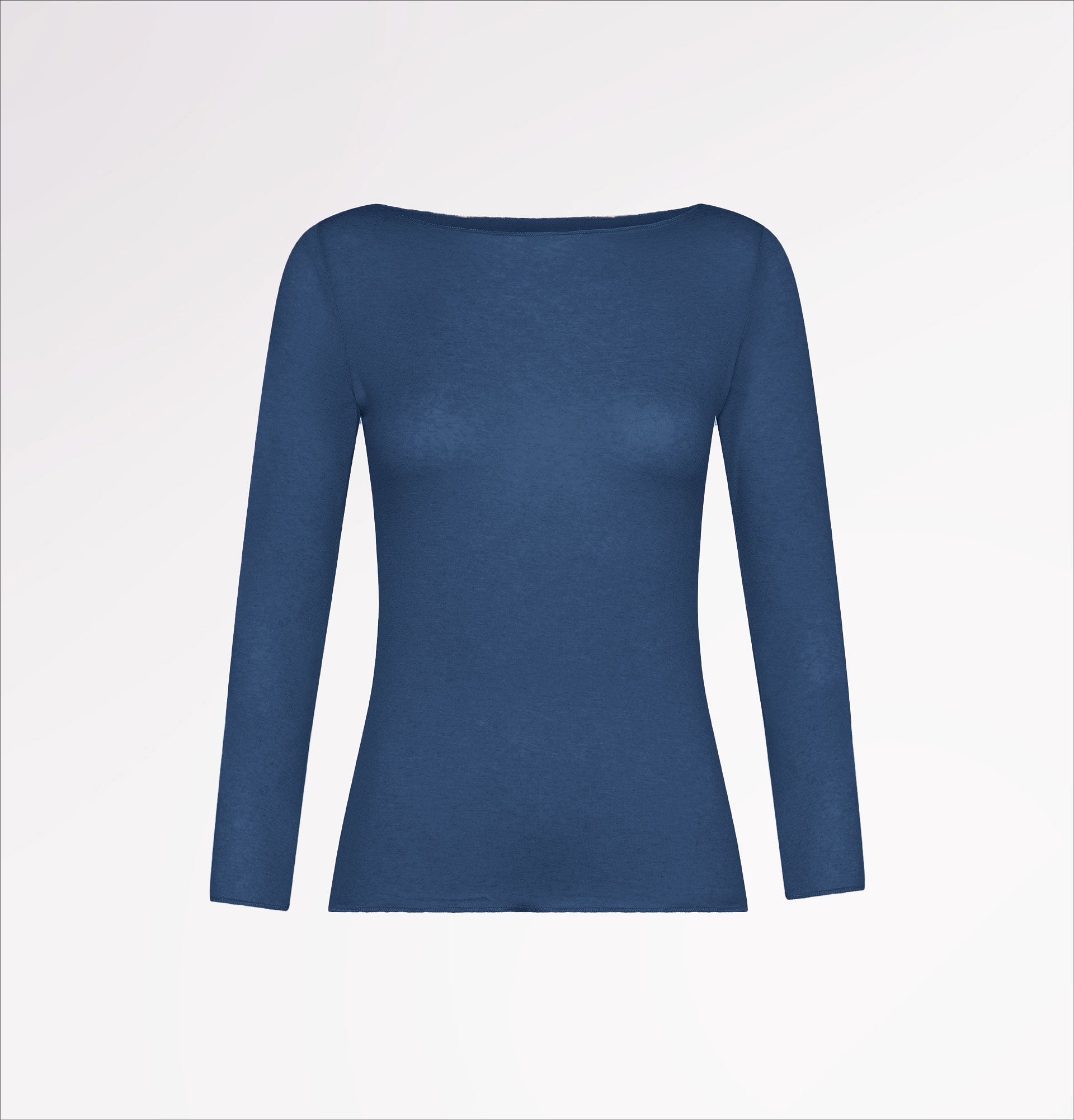 TENCEL™ cashmere boat neck sweater with three-quarter sleeves