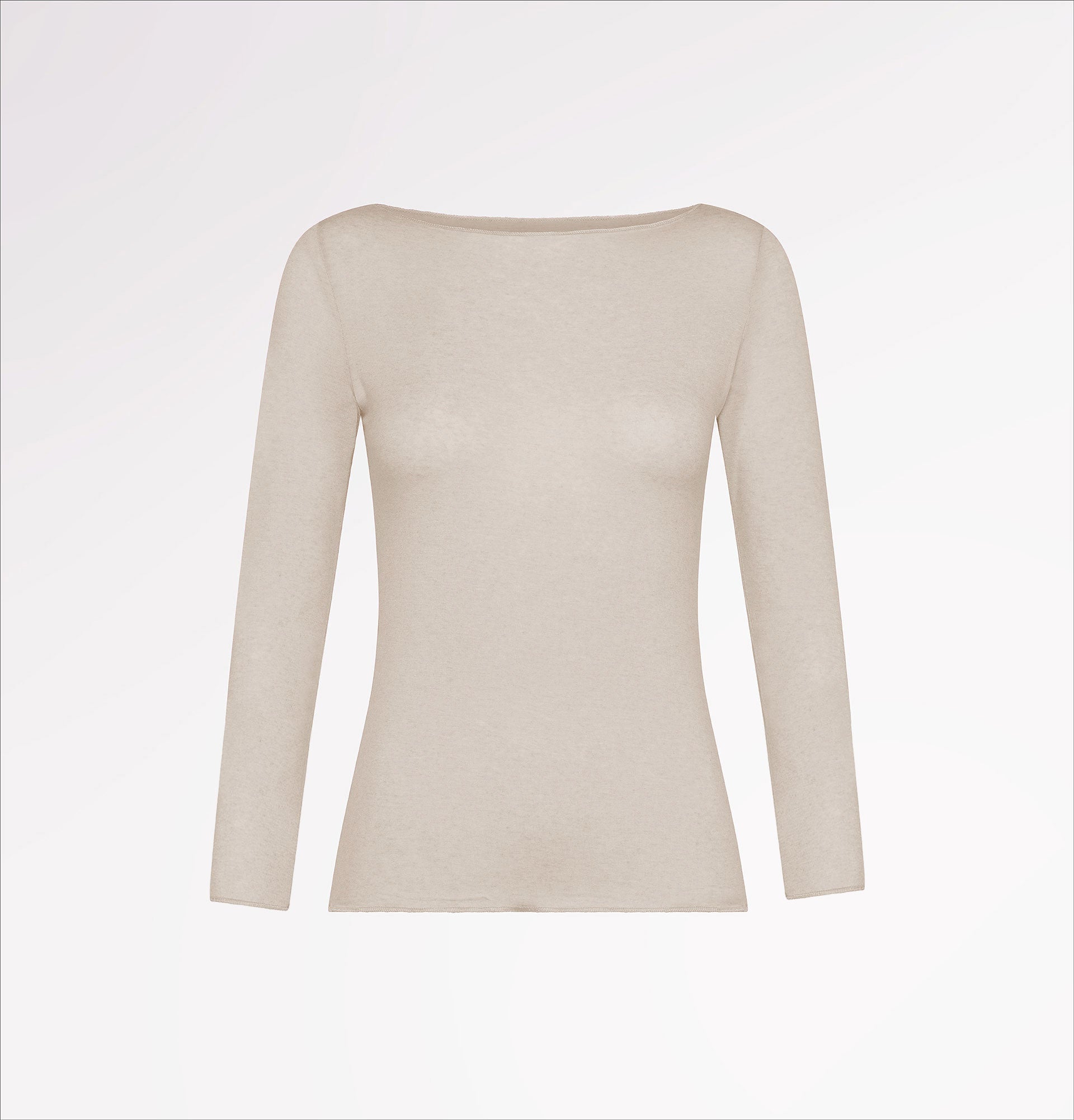 TENCEL™ cashmere boat neck sweater with three-quarter sleeves