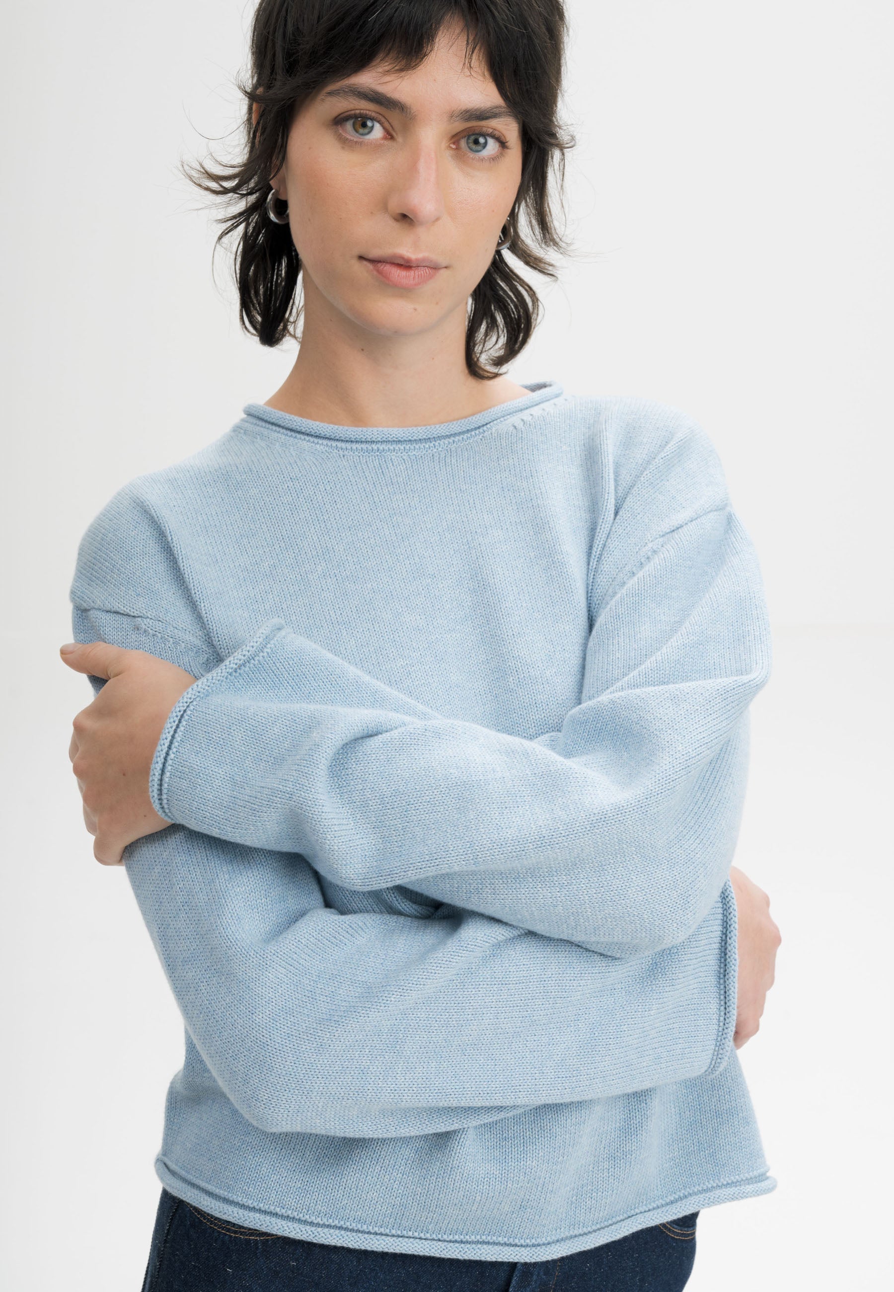 Maglia in Cotone Biologico – Girocollo e Vestibilità Boxy