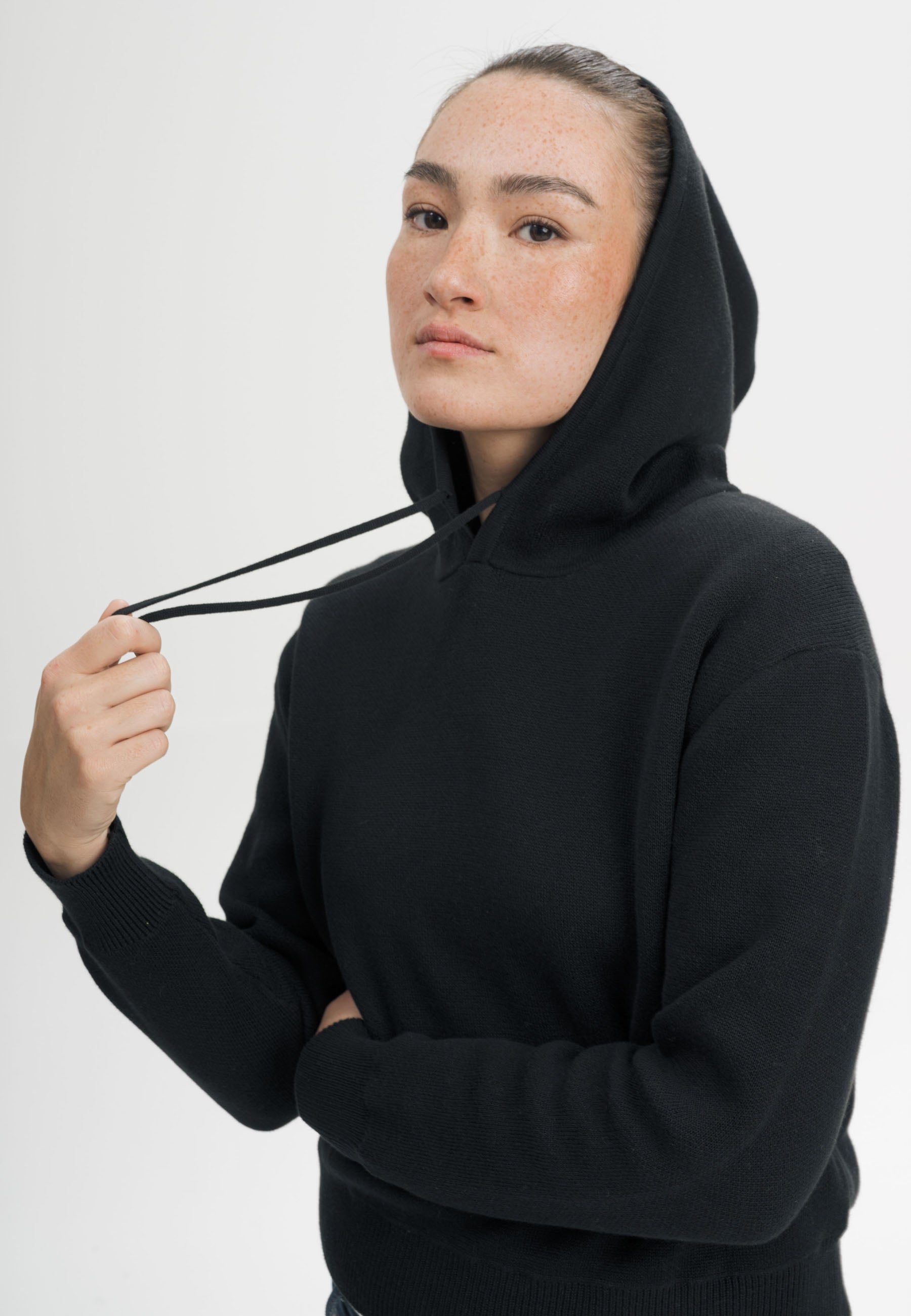 Felpa con Cappuccio in Cotone Biologico GOTS – Jacquard Knit