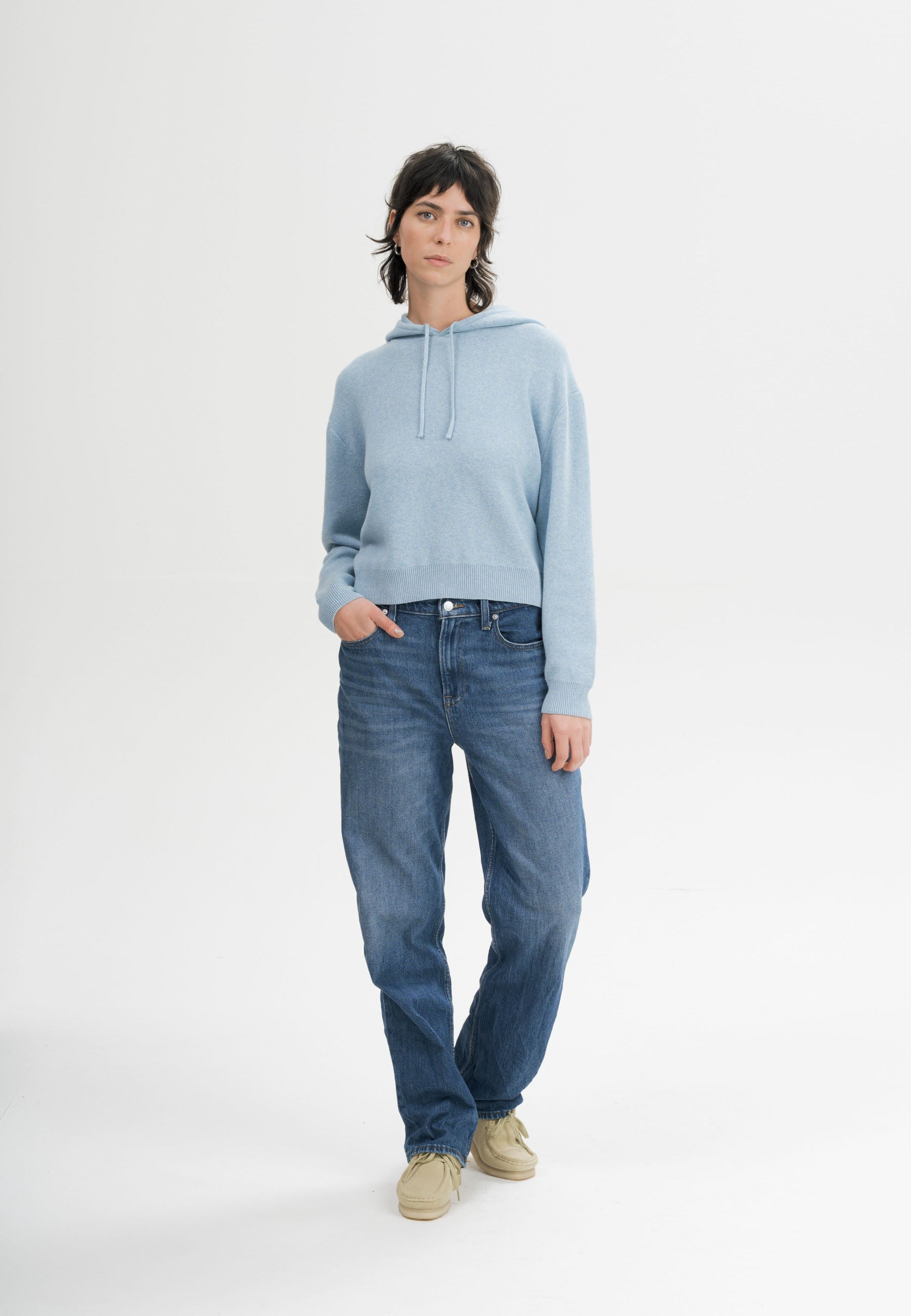 Felpa con Cappuccio in Cotone Biologico GOTS – Jacquard Knit
