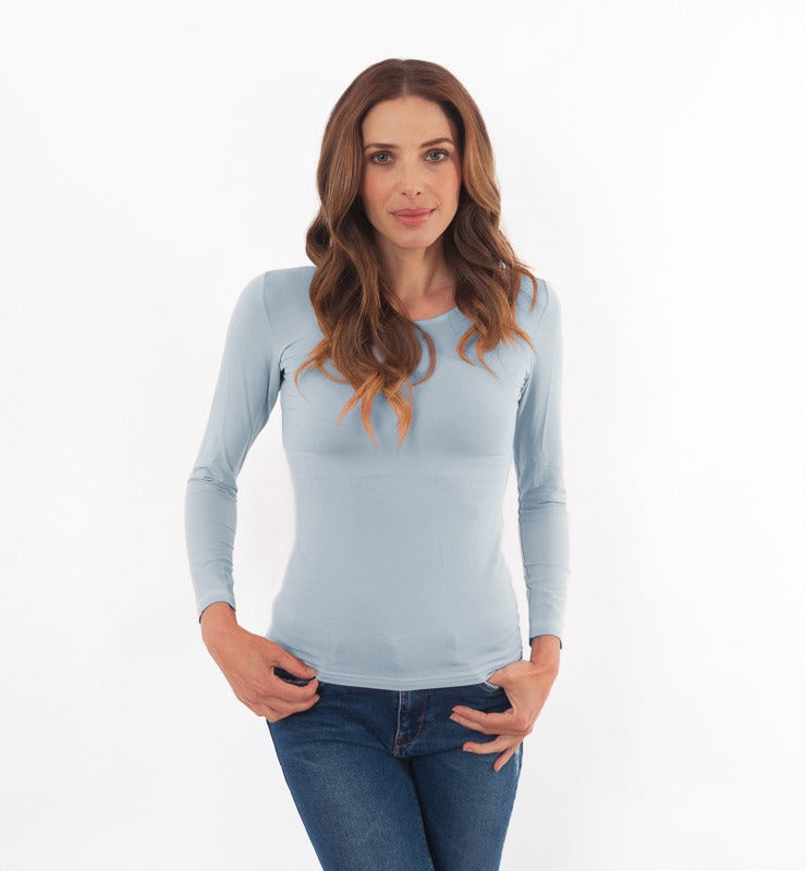 Maglia girocollo in TENCEL™ a maniche lunghe