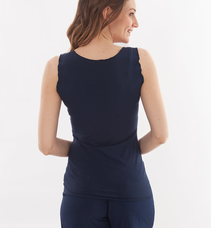 Canotta arricciata spalla larga in TENCEL™