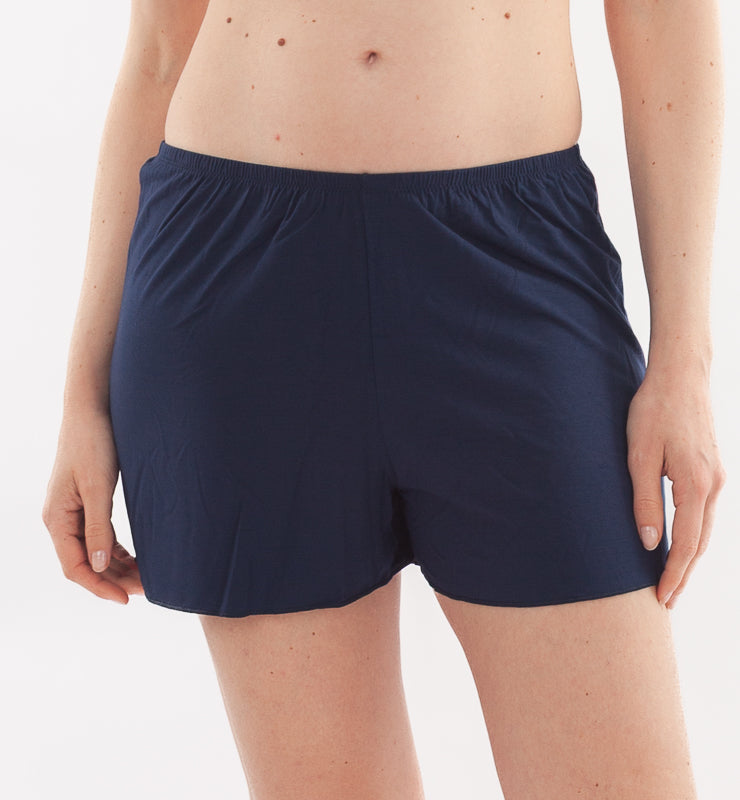Short pajama trousers in natural fabric