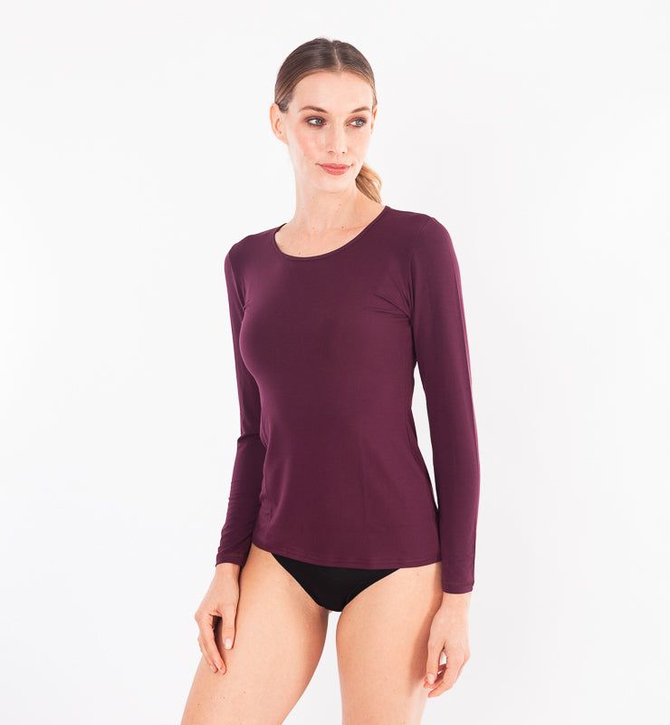 Maglia girocollo in TENCEL™ a maniche lunghe
