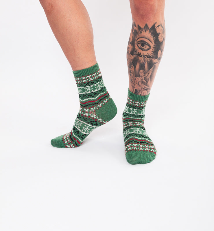 Calzini in lana merino naturali fantasia nordica