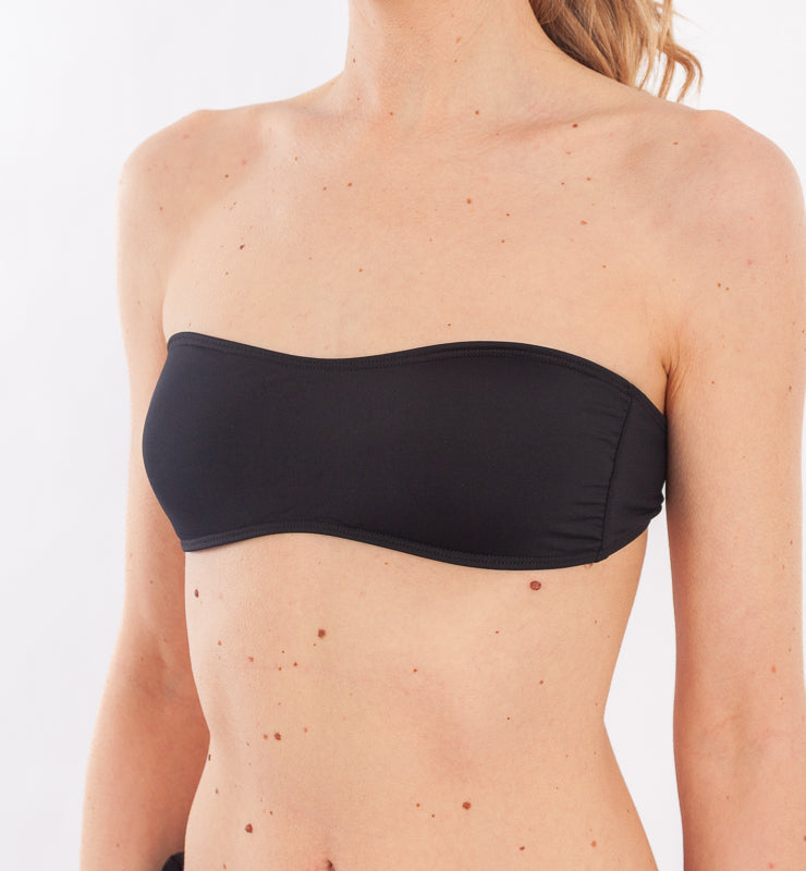 Bandeau top with recycled fabric cup