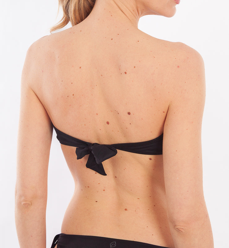 Bandeau top with recycled fabric cup