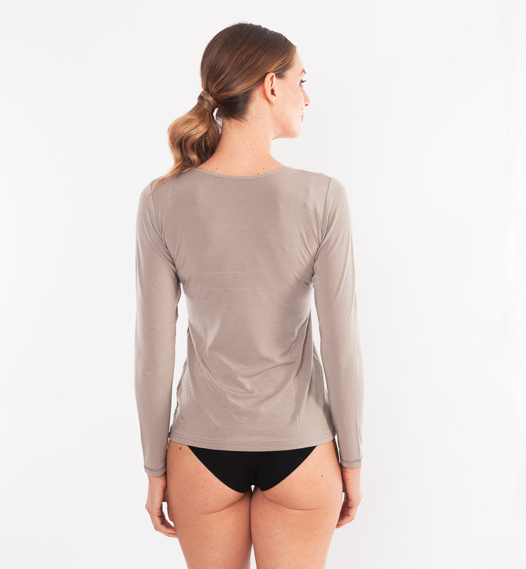 TENCEL™ crew neck long sleeve sweater