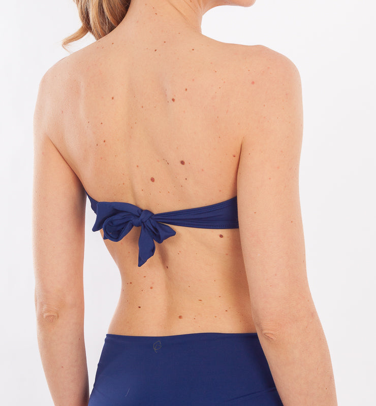Bandeau top with recycled fabric cup