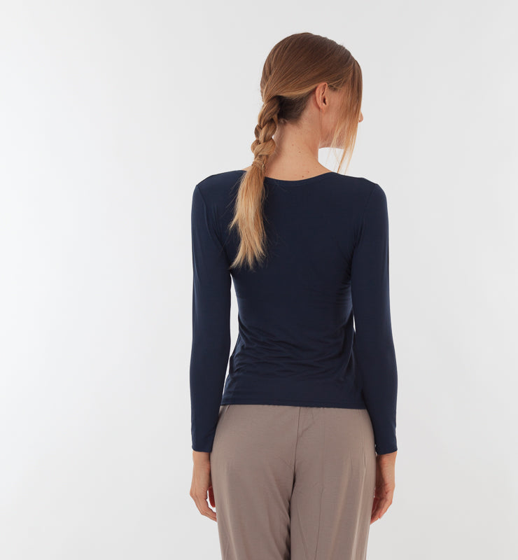 Maglia girocollo in TENCEL™ a maniche lunghe