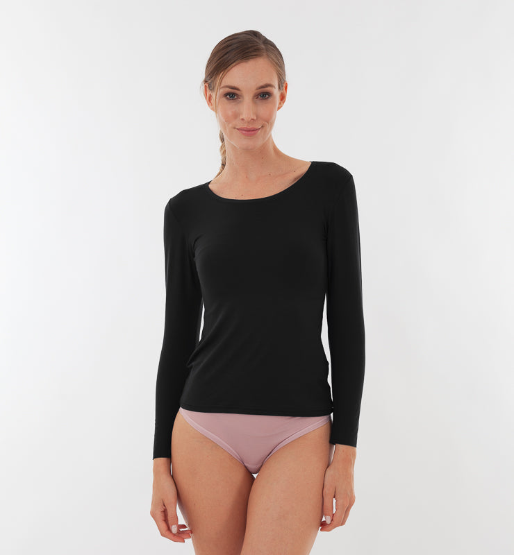 Maglia girocollo in TENCEL™ a maniche lunghe - CASAGIN