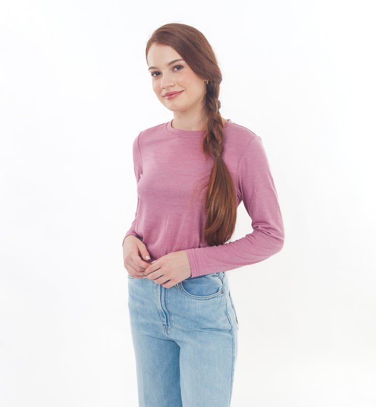 Damen-T-Shirt aus Bio-Merinowolle und Maulbeerseide