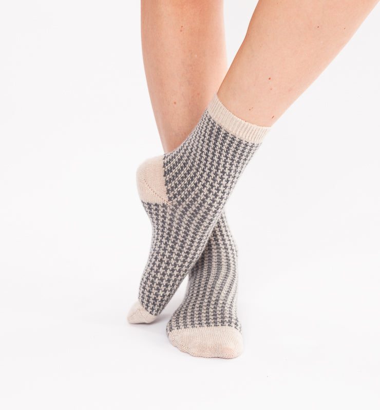 Calzini in Lana Merino – fantasia pied de poule