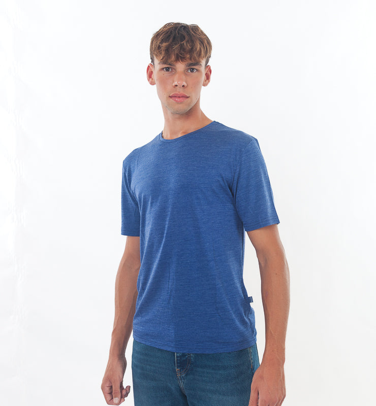 T-shirt Uomo in Lana Merino Bio e Seta di Gelso