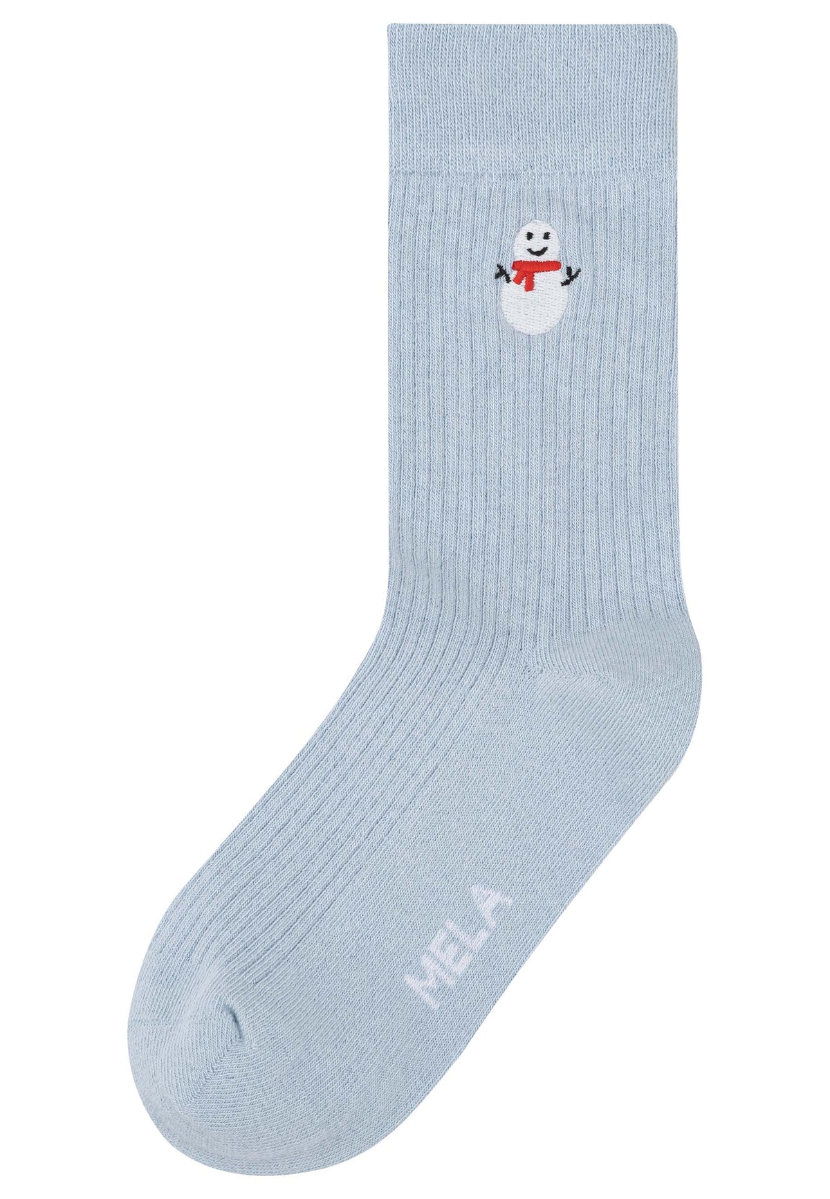 GOTS organic cotton mid-calf embroidered socks