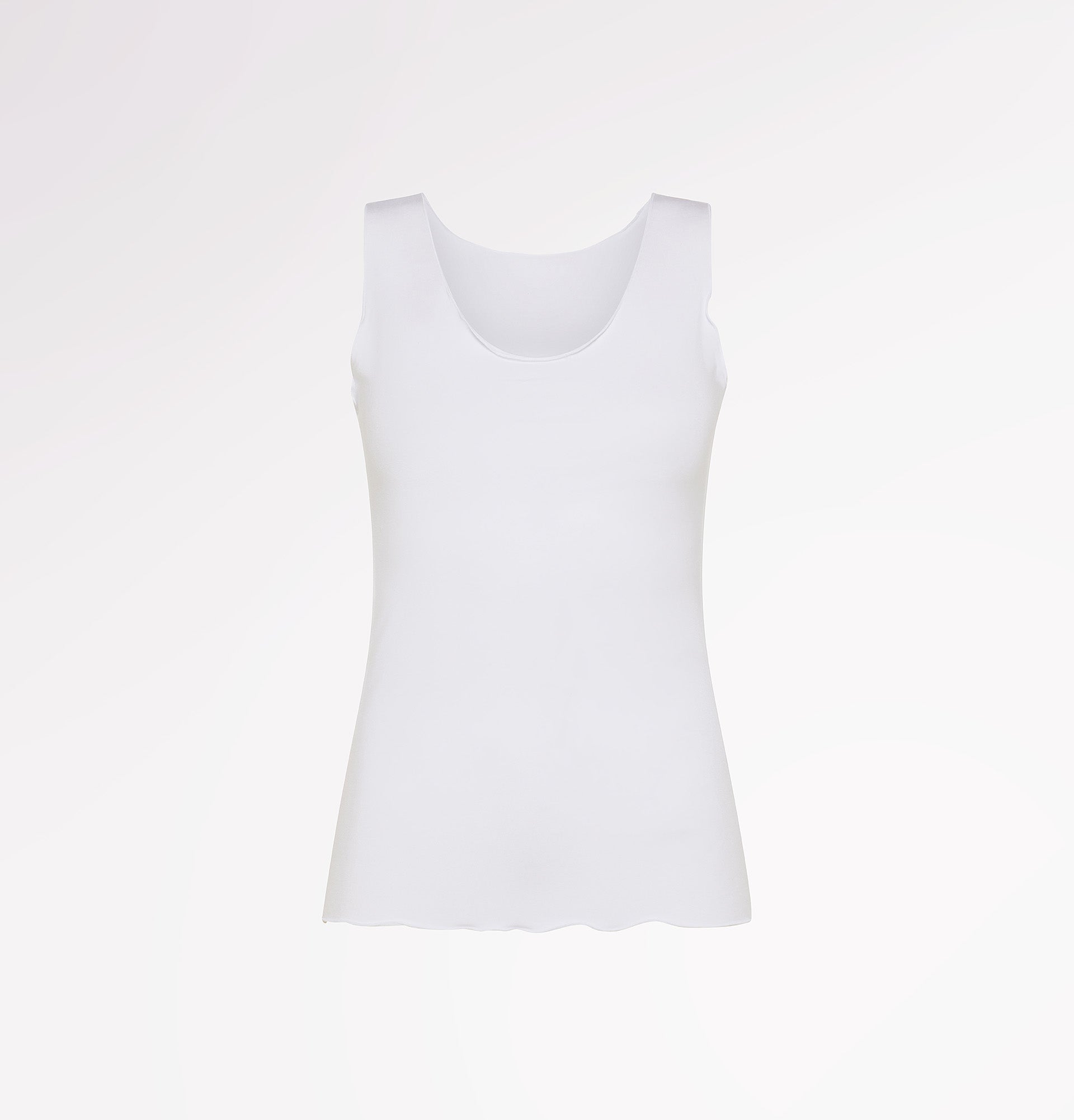 TENCEL™ wide shoulder ruffle tank top