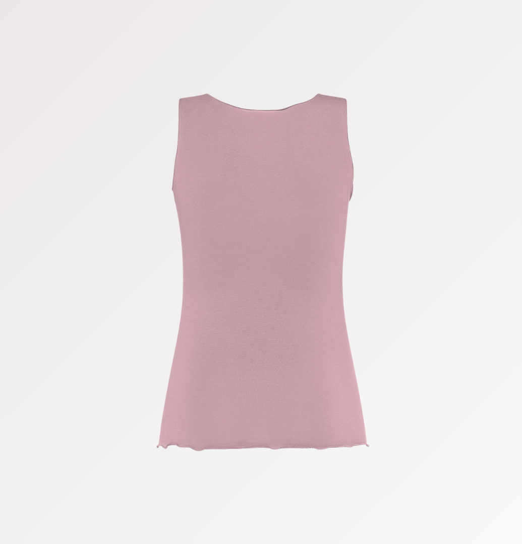 TENCEL™ wide shoulder ruffle tank top