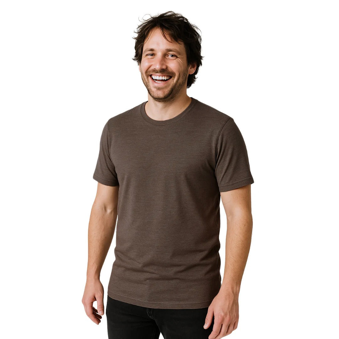 T-shirt Uomo in Lana Merino Bio e Seta di Gelso